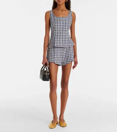 Posse Sadie gingham linen top | Thumbnail 3