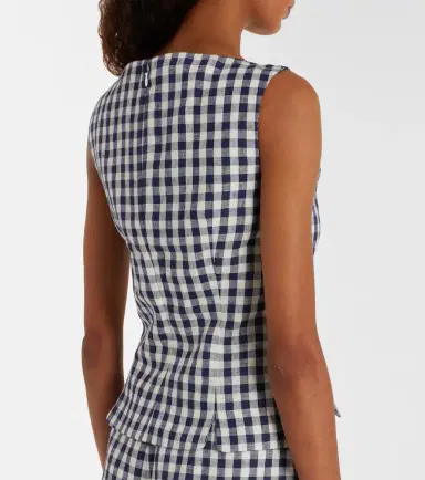 Posse Sadie gingham linen top | Thumbnail 4
