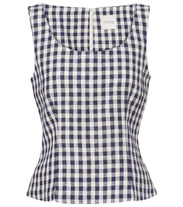 Posse Sadie gingham linen top