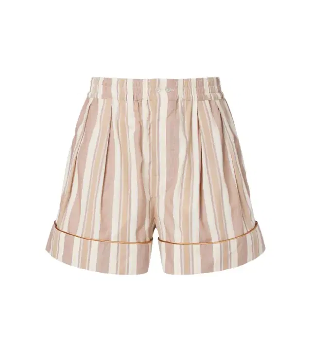 Striped cotton shorts