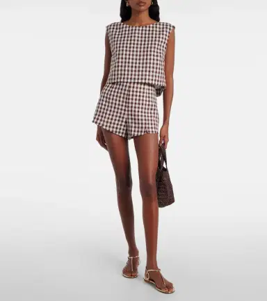 Posse Sadie gingham linen shorts | Thumbnail 2