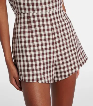 Posse Sadie gingham linen shorts | Thumbnail 3