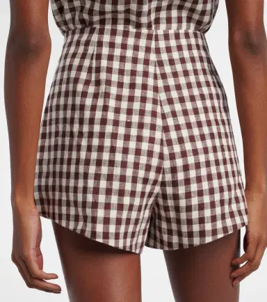 Posse Sadie gingham linen shorts | Thumbnail 5