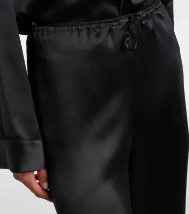Saint Laurent Lace-trimmed silk satin wide-leg pants | Thumbnail 3 Saint Laurent Lace-trimmed silk satin wide-leg pants | Thumbnail 3