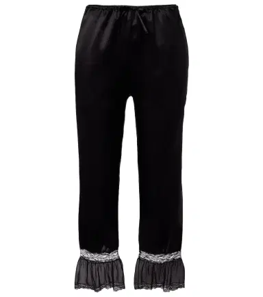 Saint Laurent Lace-trimmed silk satin wide-leg pants | Thumbnail 1 Saint Laurent Lace-trimmed silk satin wide-leg pants | Thumbnail 1