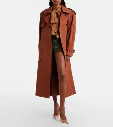 Saint Laurent Oversized cotton and silk trench coat | Thumbnail 6 Saint Laurent Oversized cotton and silk trench coat | Thumbnail 6