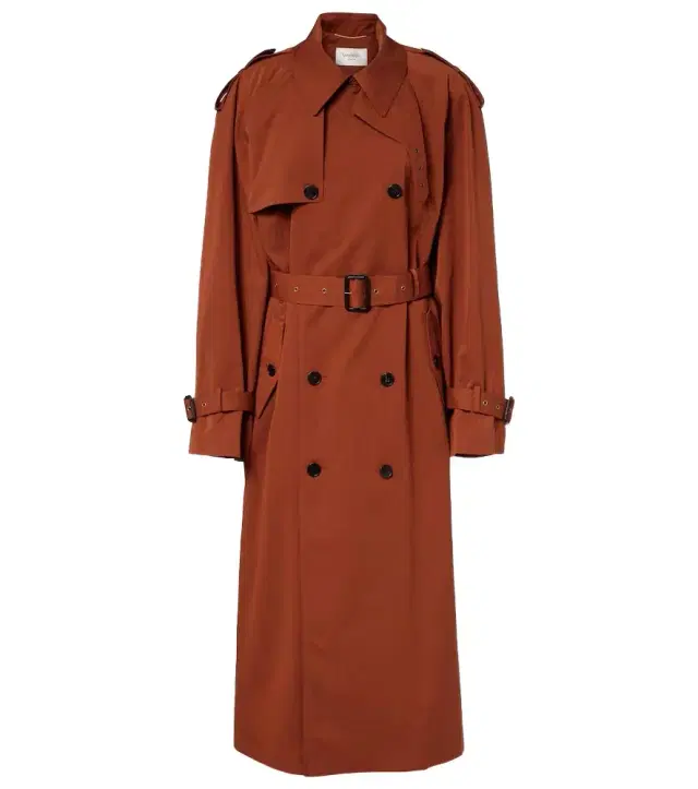 Oversized cotton and silk trench coat