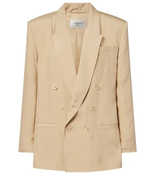 Double-breasted silk blazer