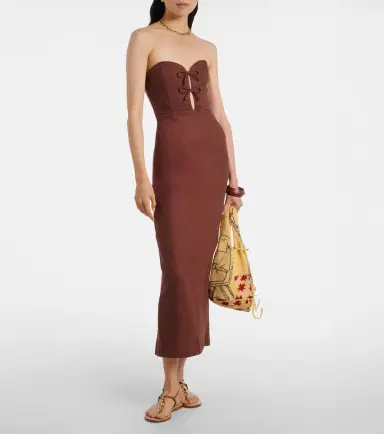 Posse Sabine linen midi dress | Thumbnail 5