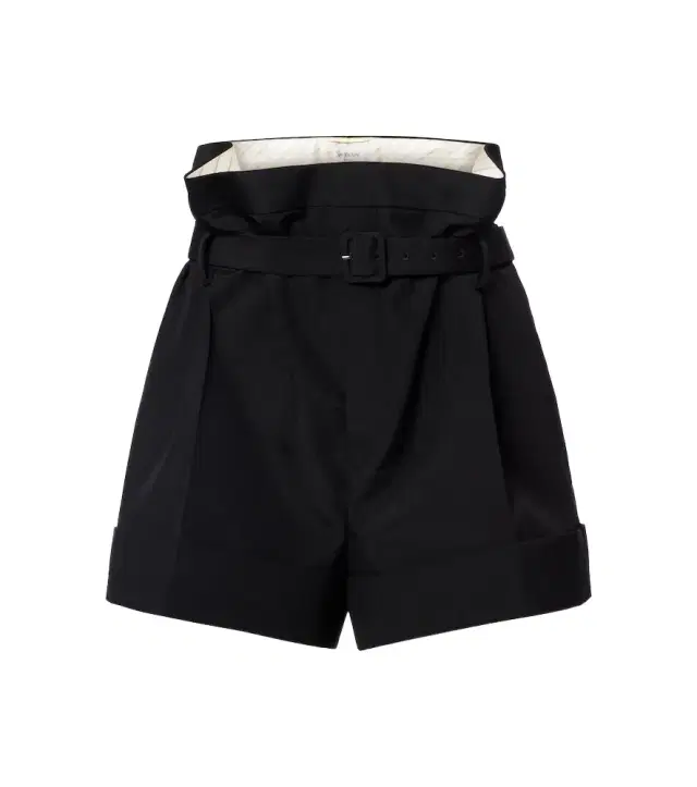Belted mohair and wool shorts