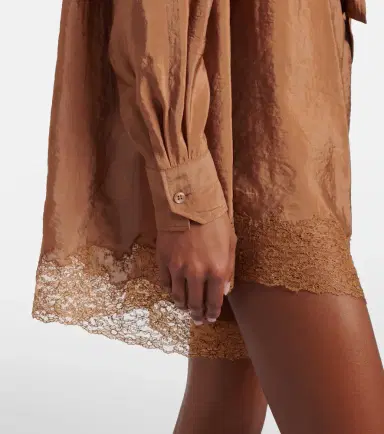 Saint Laurent Lace-trimmed tie-neck romper | Thumbnail 3