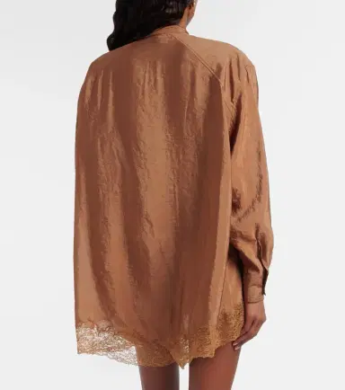Saint Laurent Lace-trimmed tie-neck romper | Thumbnail 7