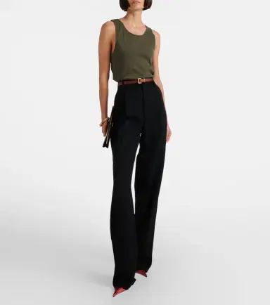 Saint Laurent Cassandre cotton jersey tank top | Thumbnail 3