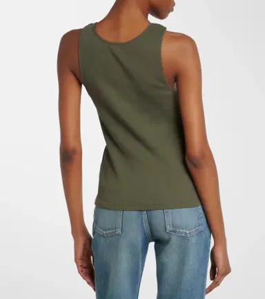 Saint Laurent Cassandre cotton jersey tank top | Thumbnail 4