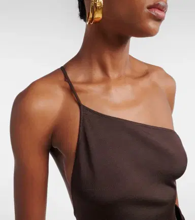 Saint Laurent One-shoulder satin bodysuit | Thumbnail 4