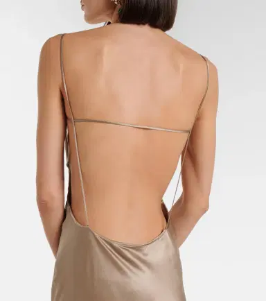 Saint Laurent Draped silk satin gown | Thumbnail 3 Saint Laurent Draped silk satin gown | Thumbnail 3