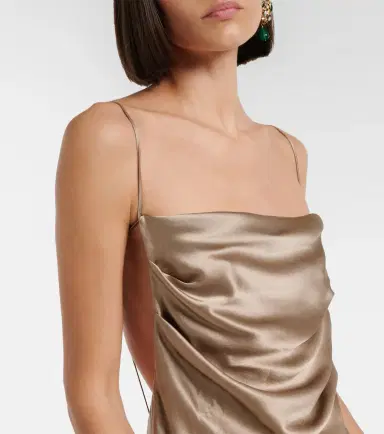 Saint Laurent Draped silk satin gown | Thumbnail 4 Saint Laurent Draped silk satin gown | Thumbnail 4