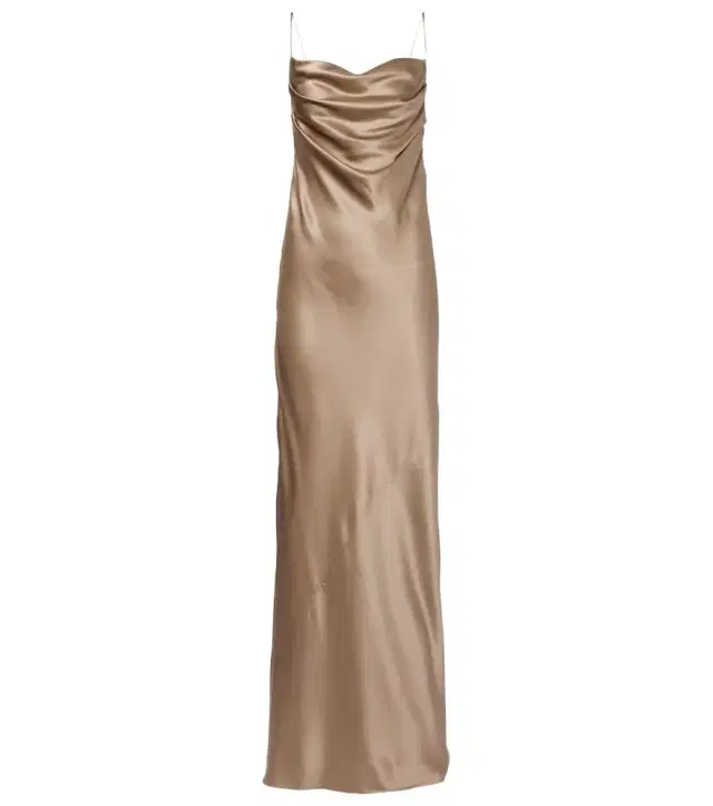 Saint Laurent Draped silk satin gown