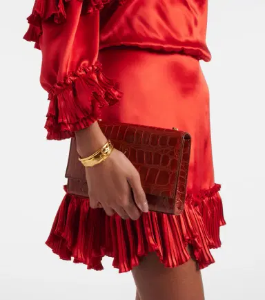 Saint Laurent Ruffled silk satin minidress | Thumbnail 4