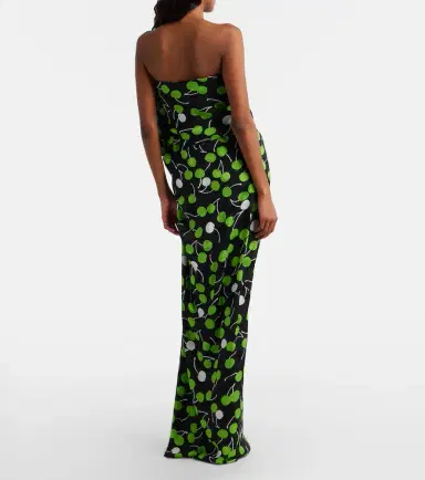Saint Laurent Cutout printed gathered silk gown | Thumbnail 4 Saint Laurent Cutout printed gathered silk gown | Thumbnail 4