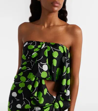 Saint Laurent Cutout printed gathered silk gown | Thumbnail 5 Saint Laurent Cutout printed gathered silk gown | Thumbnail 5
