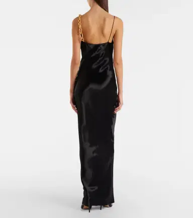 Balmain Chain-detail draped satin gown | Thumbnail 5