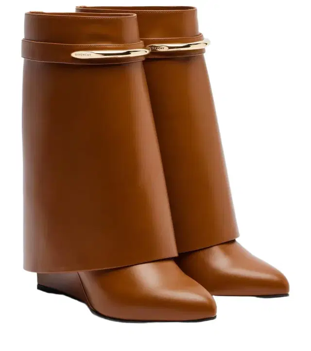 Shark leather mid-calf boots