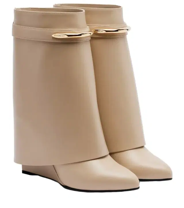 Shark leather mid-calf boots