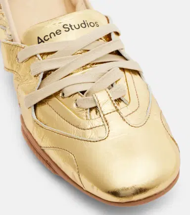 Acne Studios Bilaria metallic leather sneakers | Thumbnail 4 Acne Studios Bilaria metallic leather sneakers | Thumbnail 4