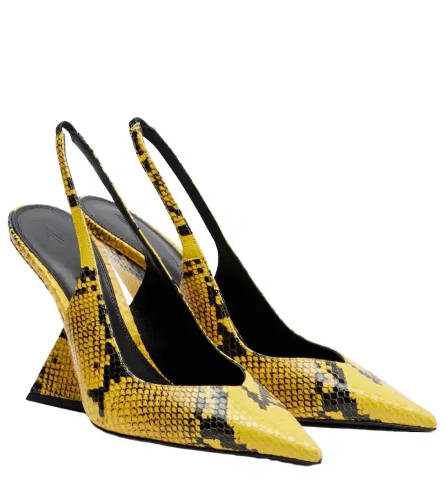 The Attico Cheope 105 embossed leather wedges