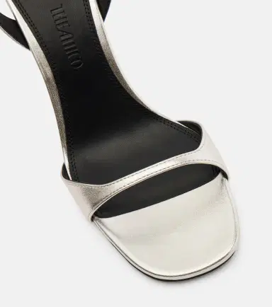 The Attico Ora 95 metallic leather slingback sandals | Thumbnail 2