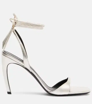 The Attico Ora 95 metallic leather slingback sandals | Thumbnail 3