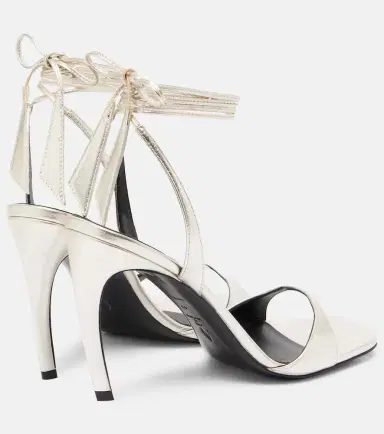 The Attico Ora 95 metallic leather slingback sandals | Thumbnail 4