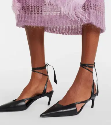The Attico Diane 55 leather slingback pumps | Thumbnail 6