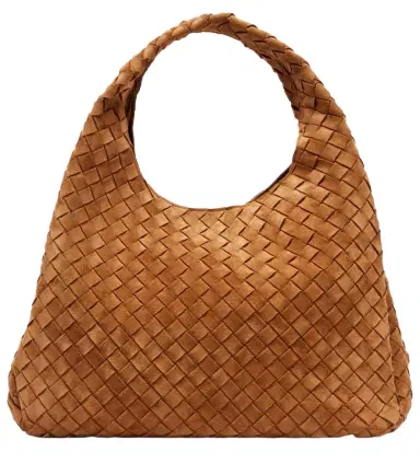 Bottega Veneta Campana Intrecciato Large suede shoulder bag | Thumbnail 1 Bottega Veneta Campana Intrecciato Large suede shoulder bag | Thumbnail 1