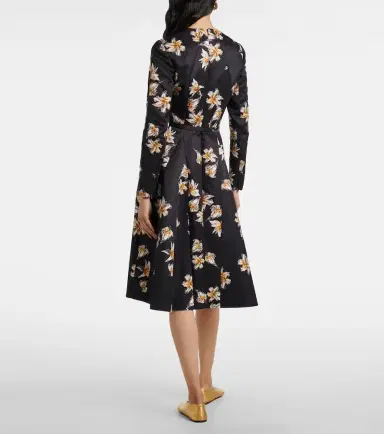 Emilia Wickstead Uccellina floral duchess satin midi dress | Thumbnail 4 Emilia Wickstead Uccellina floral duchess satin midi dress | Thumbnail 4