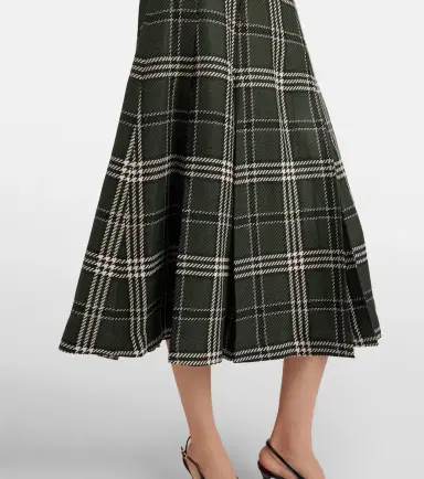 Emilia Wickstead Kensie checked wool-blend midi skirt | Thumbnail 4