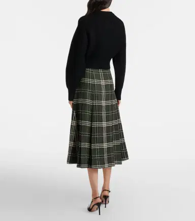 Emilia Wickstead Kensie checked wool-blend midi skirt | Thumbnail 5