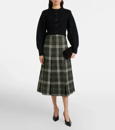 Emilia Wickstead Kensie checked wool-blend midi skirt | Thumbnail 6