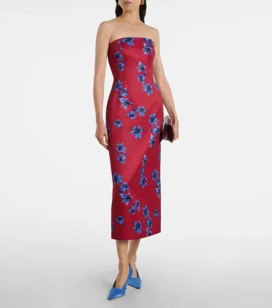 Emilia Wickstead Leila floral duchess satin midi dress | Thumbnail 2 Emilia Wickstead Leila floral duchess satin midi dress | Thumbnail 2