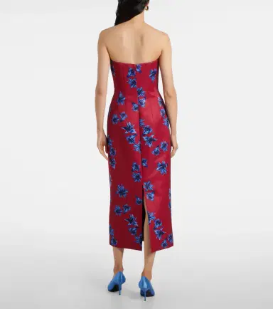 Emilia Wickstead Leila floral duchess satin midi dress | Thumbnail 3 Emilia Wickstead Leila floral duchess satin midi dress | Thumbnail 3