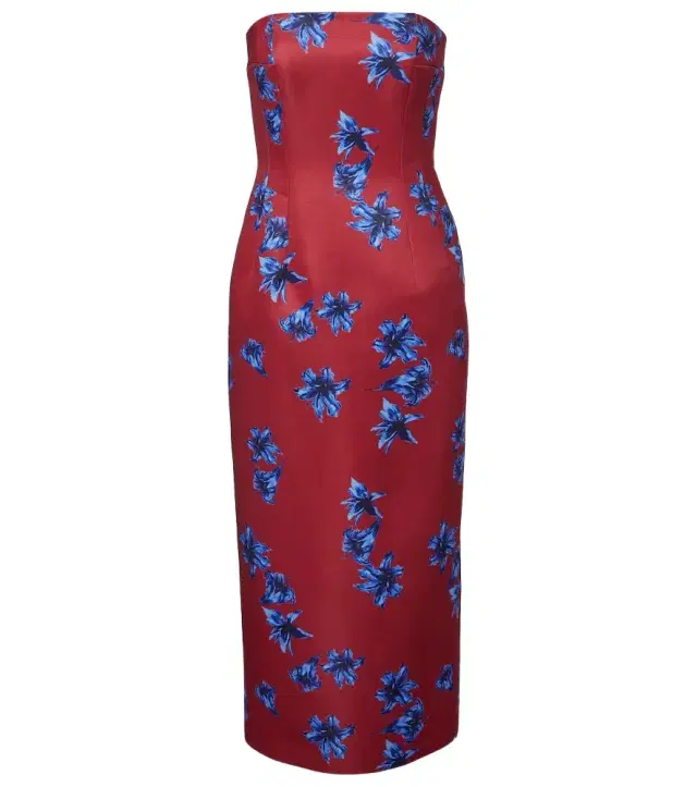 Leila floral duchess satin midi dress
