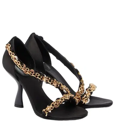 PUCCI Chain-detail satin sandals | Thumbnail 1 PUCCI Chain-detail satin sandals | Thumbnail 1