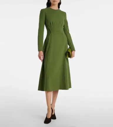 Emilia Wickstead Collinson wool crêpe midi dress | Thumbnail 5
