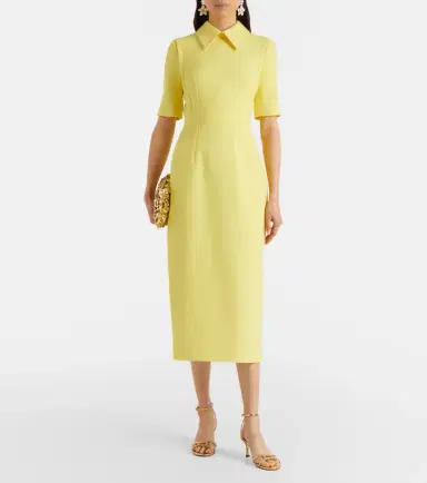 Emilia Wickstead Valletta wool crêpe midi dress | Thumbnail 3 Emilia Wickstead Valletta wool crêpe midi dress | Thumbnail 3