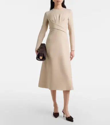 Emilia Wickstead Elta wool crêpe midi dress | Thumbnail 4