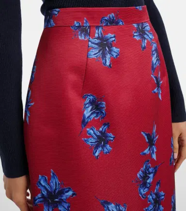 Emilia Wickstead Lorelei floral duchess satin pencil skirt | Thumbnail 2