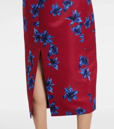 Emilia Wickstead Lorelei floral duchess satin pencil skirt | Thumbnail 3