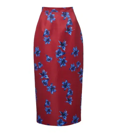 Emilia Wickstead Lorelei floral duchess satin pencil skirt | Thumbnail 1