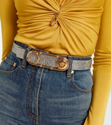 Versace Safety Pin embellished leather belt | Thumbnail 3 Versace Safety Pin embellished leather belt | Thumbnail 3